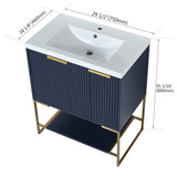 ZNTS 30 Inch Freestanding Bathroom Vanity With Resin Basin,30x18 W999127125