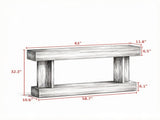 Brown 63" Long Console Table, Vintage Narrow Entryway Table with Storage Shelf for Living Room 65988215