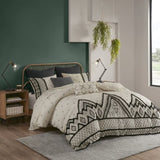 Full/Queen 3 Piece Flax and Cotton Blended Duvet Cover Set B03596485