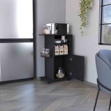 Clip Kitchen Cart, Single Door Cabinet, Four Casters -Black B20091839