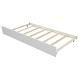 Twin size Platform Bed with Trundle, White WF195106AAK