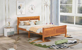Full Size Wood Platform Bed with Headboard and Wooden Slat Support WF289141AAL