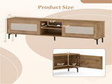 63" Entertainment Center with Open Shelves, 5 Metal Legs Cable Management TV Console 99423094