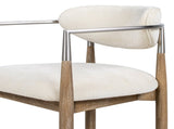 Artemis 26" Mixed Material Upholstered Counter Stool, Warm White Chenille B2719P280172