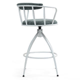 26'' Swivel Counter Height Bar Stool, Set of 2- Fabric Seat with Metal Frame, Modern Industrial 22087354