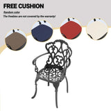 Cast Aluminum Patio Dining Chair 4PCS With Black Frame and Cushions In Random Colors W1710P166006