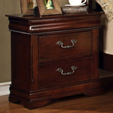 ZNTS Traditional Style Cherry 1pc Nightstand Only Solid wood 2-Drawers Hidden Top Drawer Intricate B011P144697