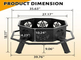 35" Octagonal Sheet Assembled Fire, Black Heavy Duty Wrought Iron Wood Fire 23693608
