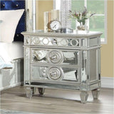 Glam Luxury Bedroom Mirrored Finish Nightstand with 2 Drawers Wooden Furniture 1pc B2741P324362