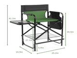 26" Tall Directors Chair with Footrest, 4Portable Bar Height Folding Camping Chair with Built-in Cup 14714257