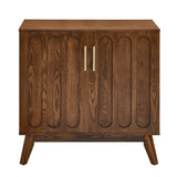 Mid Century Modern Fluted Sideboard with Adjustable Shelves & Solid Wood Legs, Buffet W1801P195608