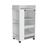 Baltimore Bar Cart with Casters, Glass Door and 2-Side Shelf B200P188861