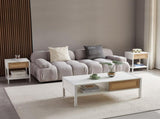 40.16" Rattan Coffee table, sliding door for storage, metal legs, Modern table for living room , W1265121740