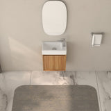 16" Small Bathroom Vanity Wall Mounted,Small Acacia Solid Wood Bathroom Vanity with White SMC Resin W2011P307016