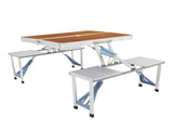 136*85.5*67cm 50kg Aluminum Alloy Table And Chair One Piece Camping One Piece Table And Chair Wood 33379826