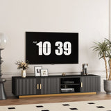 Mid Century Modern TV with LED Lights for 80 Inch TV, Entertainment Center Wooden TV, TV W1321P154003
