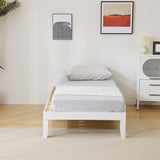 ZNTS Basic bed frame washed white Twin 197.2*96.5*30.5cm wooden bed 44548058