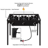 ZNTS Outdoor Camp Stove High Pressure Propane Gas Cooker Portable Cast Iron Patio Cooking 15455210