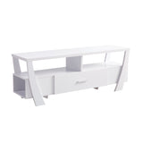 Contemporary TV Stand with Four Shelves and One Drawer - White B107131412