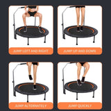 ZNTS 48" Foldable Mini Trampoline Max Load 330lbs/440lbs, Fitness Rebounder with Adjustable Foam Handle, 13163777