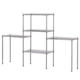 ZNTS Changeable Assembly Floor Standing Carbon Steel Storage Rack Silver 54924418