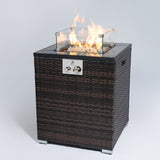28inch Outdoor Fire Pit Column, Propane Fire Column for Decor Gas Fire Pit Garden Corner Fire W85343026
