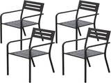 4-Pieces Patio Dining Chairs, Outdoor Heavy Duty Metal Chairs Set of 4, Stackable Garden Chairs with W1859P272679