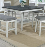 1pc Contemporary Transitional Counter Height Dining Table with 20-Inch Lazy Susan Chalk Gray Finish B011P160138