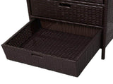 Storage Cabinet for Backyard Pool Area, 3-Drawer Wicker Towel Rack Organizer 08857308