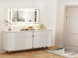 LED Bathroom Mirror 36" x 28" Front and Backlight, 5 Mins Defog, 5MM Full HD Reflected Wall Mounted T3177P284018