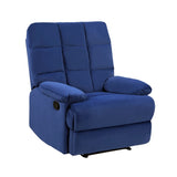 ZNTS Reclining Chair Blue Velvet Upholstery Square Tufted Back Pillowtop Arms Solid Wood Furniture Modern B011P182493