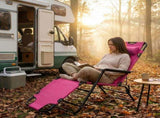 Portable Dual Purposes Extendable Folding Reclining Chair Pink 14453028