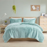 King/Cal King Shaggy Long Fur Comforter Mini Set B03595951