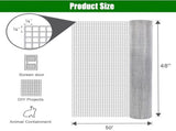 Hardware Cloth 1/4 inch 48in x 50ft 23 Gauge, Hot-dip Galvanized After Welding Chicken Wire Fence W2286P310758