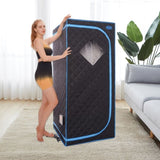 Portable Full Size Black Infrared Sauna tentPersonal Home Spa, with Infrared Panels, Heating Foot 01790038