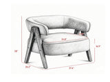 Upholstered Armchair with Wood Legs for Living Room 83853751