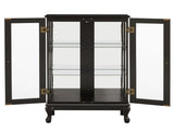 Curio Cabinet with Tempered Glass Doors, Lighted Display Cabinet with Mirrored Back Panel & 39908400