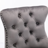 Contemporary Velvet Upholstered Barstools with Button Tufted Decoration and Wooden Legs, and Chrome W1143P177251