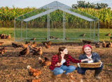 13 x 10 ft Large Metal Chicken Coop, Walk-in Poultry Cage Chicken Hen Run House with Waterproof 35453642