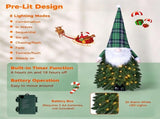 3 FT Pre-Lit Tabletop Christmas Tree with Santa Boot Base, 20 Warm White LED Lights 8 Modes Timer, 15074546
