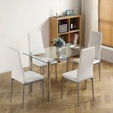 ZNTS 110CM Clear Color Dining Table Set 31684439