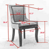 A&A Furniture, Ultra Side Dining Chair, Thickened fabric chairs with neutrally toned solid wood W1143P154099