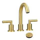 ZNTS Gold Bathroom Faucet 2 Handle 8 Inch Bathroom Sink Faucets Stainless Steel 3 Hole Widespread with 04180085