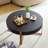 Modern Handcraft Drum Coffee Table 31.5 inch Round Coffee Table for Living Room,Small Coffee Table W2582P167649