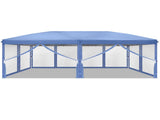 10x20 ft Instant Pop Up Canopy Tent Blue, 6 Mesh Panels 2 Doors 4 Net Sides, 07293396
