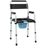 ZNTS Black multi-functional portable toilet chair with adjustable height 48179906