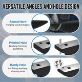 Single Horn Anvil, 45Lbs Cast Steel Anvil, High Hardness Anvil, Four holes in the Base for Fixing, W2885P300079