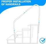 RV Stairs 4 Step Ladder, RV Steps Anti-Slip, Hot Tub Steps with Handrail, 660 lbs RV Ladder for 5th 81414277