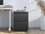 2 Drawer Metal Mobile File Cabinet, Rolling File Cabinet with Lock for Hanging Legal/Letter/A4 80070490
