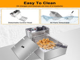 EH81 2500W MAX 110V 6.3QT/6L Stainless Steel Single Cylinder Electric Fryer US 44109609